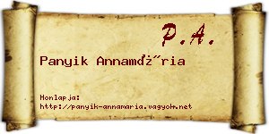 Panyik Annamária névjegykártya